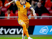 Netherlands forward Noa Lang participates in the match between the Netherlands and Hungary at the Johan Cruijff ArenA for the UEFA Nations L...