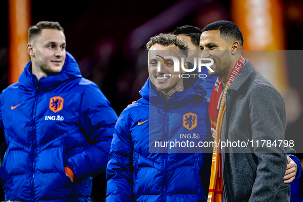 Netherlands forward Noa Lang participates in the match between the Netherlands and Hungary at the Johan Cruijff ArenA for the UEFA Nations L...