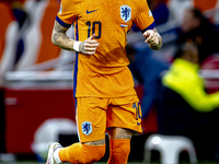 Netherlands forward Noa Lang participates in the match between the Netherlands and Hungary at the Johan Cruijff ArenA for the UEFA Nations L...