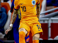 Netherlands forward Noa Lang participates in the match between the Netherlands and Hungary at the Johan Cruijff ArenA for the UEFA Nations L...