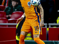 Netherlands forward Noa Lang participates in the match between the Netherlands and Hungary at the Johan Cruijff ArenA for the UEFA Nations L...