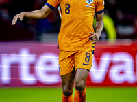 Netherlands midfielder Ryan Gravenberch participates in the match between the Netherlands and Hungary at the Johan Cruijff ArenA for the UEF...