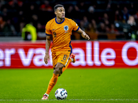 Netherlands midfielder Ryan Gravenberch participates in the match between the Netherlands and Hungary at the Johan Cruijff ArenA for the UEF...