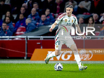 Hungary forward Roland Sallai participates in the match between the Netherlands and Hungary at the Johan Cruijff ArenA for the UEFA Nations...