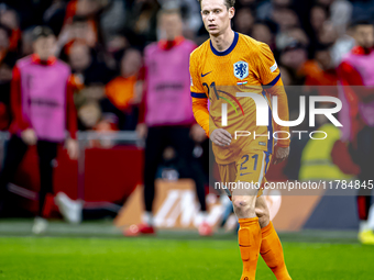 Netherlands midfielder Frenkie de Jong participates in the match between the Netherlands and Hungary at the Johan Cruijff ArenA for the UEFA...