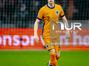 Netherlands defender Jan-Paul van Hecke participates in the match between the Netherlands and Hungary at the Johan Cruijff ArenA for the UEF...