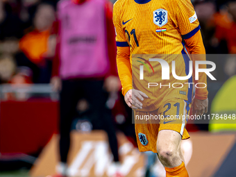 Netherlands midfielder Frenkie de Jong participates in the match between the Netherlands and Hungary at the Johan Cruijff ArenA for the UEFA...