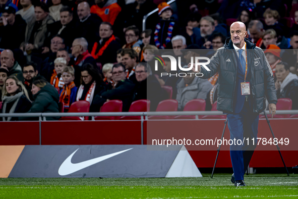 Hungary trainer Marco Rossi is present during the match between the Netherlands and Hungary at the Johan Cruijff ArenA for the UEFA Nations...