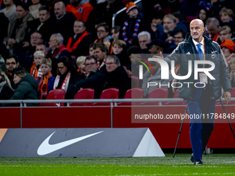 Hungary trainer Marco Rossi is present during the match between the Netherlands and Hungary at the Johan Cruijff ArenA for the UEFA Nations...