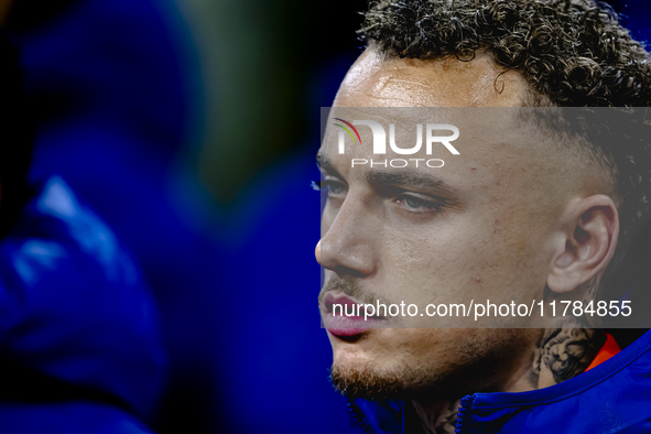 Netherlands forward Noa Lang participates in the match between the Netherlands and Hungary at the Johan Cruijff ArenA for the UEFA Nations L...