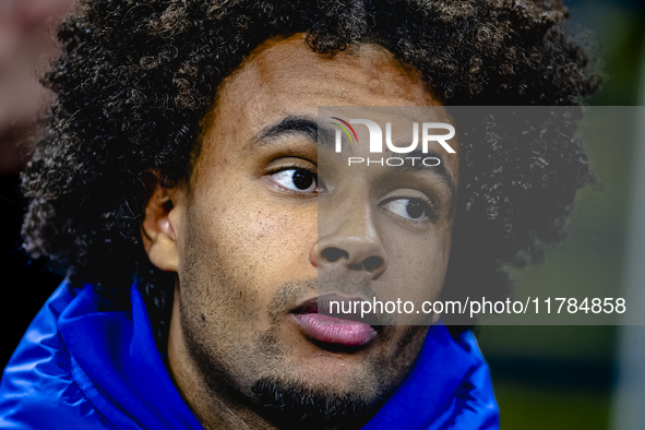 Netherlands player Joshua Zirkzee participates in the match between the Netherlands and Hungary at the Johan Cruijff ArenA for the UEFA Nati...