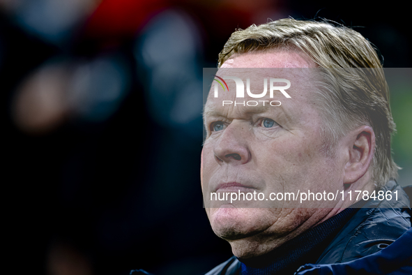 Netherlands trainer Ronald Koeman is present during the match between the Netherlands and Hungary at the Johan Cruijff ArenA for the UEFA Na...