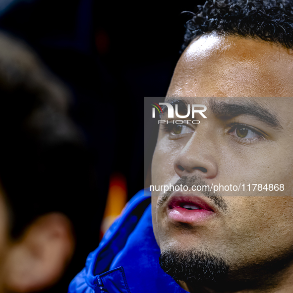 Netherlands player Justin Kluivert participates in the match between the Netherlands and Hungary at the Johan Cruijff ArenA for the UEFA Nat...