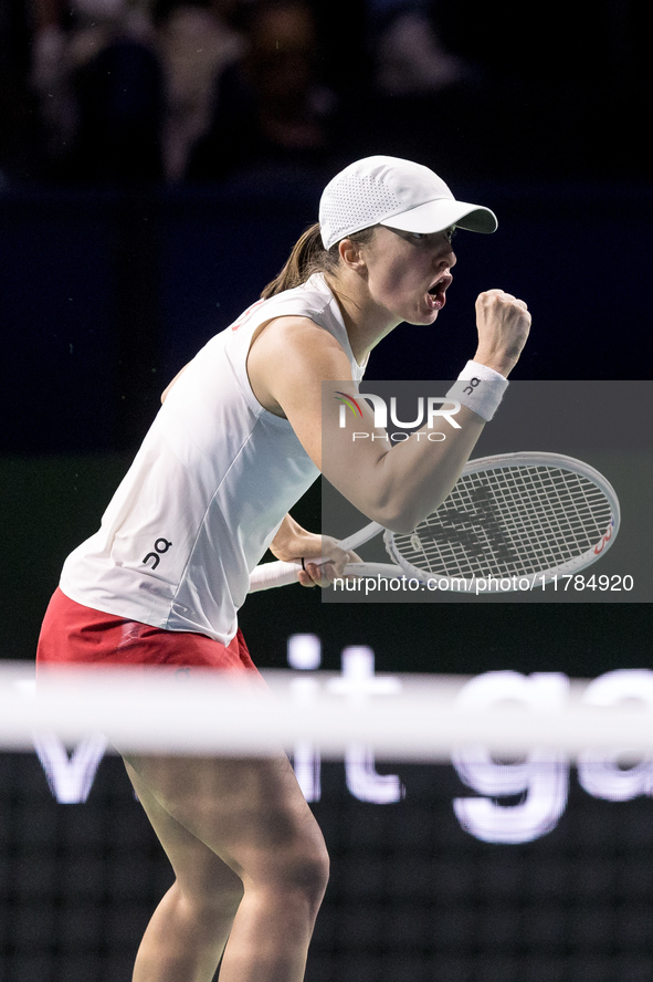 Iga Swiatek  during Billie Jean King Cup Finals match Poland vs Czechia in Malaga Spain on 16 November 2024. 