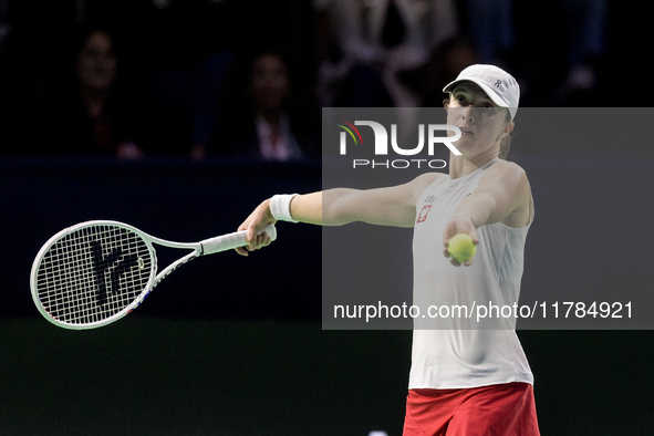 Iga Swiatek  during Billie Jean King Cup Finals match Poland vs Czechia in Malaga Spain on 16 November 2024. 