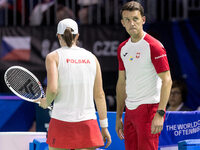 Iga Swiatek , Dawid Celt  during Billie Jean King Cup Finals match Poland vs Czechia in Malaga Spain on 16 November 2024. (