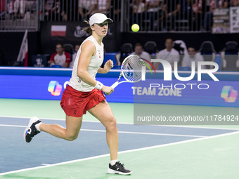 Iga Swiatek  during Billie Jean King Cup Finals match Poland vs Czechia in Malaga Spain on 16 November 2024. (