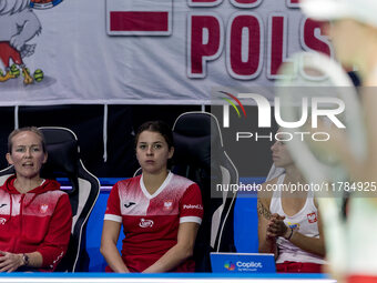 Daria Abramowicz , Iga Swiatek  during Billie Jean King Cup Finals match Poland vs Czechia in Malaga Spain on 16 November 2024. (