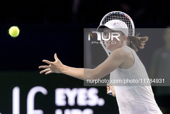 Iga Swiatek  during Billie Jean King Cup Finals match Poland vs Czechia in Malaga Spain on 16 November 2024. 