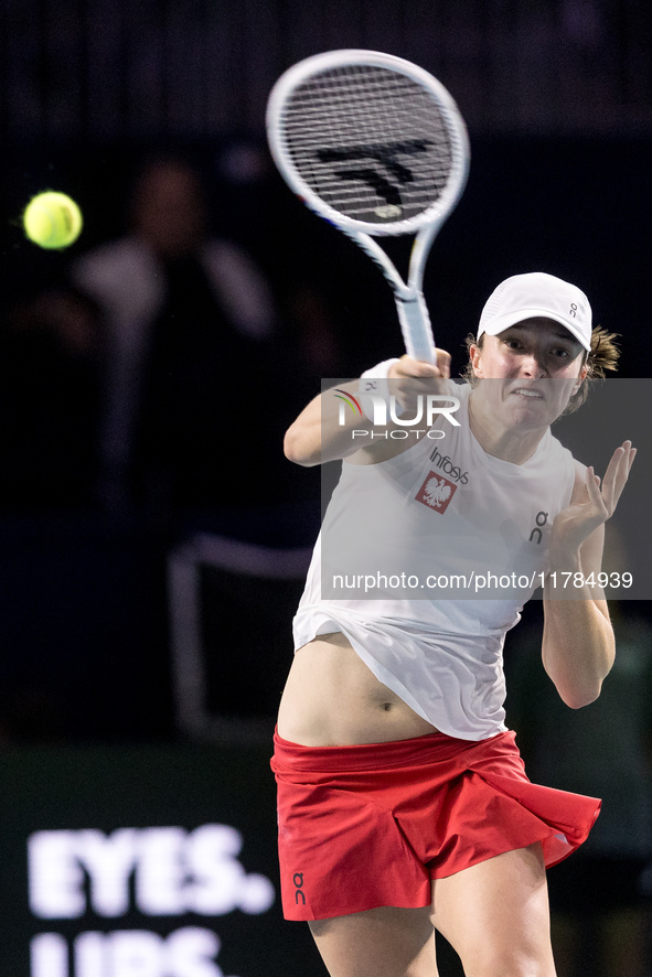 Iga Swiatek  during Billie Jean King Cup Finals match Poland vs Czechia in Malaga Spain on 16 November 2024. 