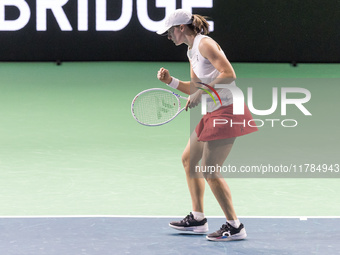 Iga Swiatek  during Billie Jean King Cup Finals match Poland vs Czechia in Malaga Spain on 16 November 2024. (