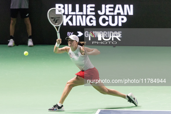 Iga Swiatek  during Billie Jean King Cup Finals match Poland vs Czechia in Malaga Spain on 16 November 2024. 