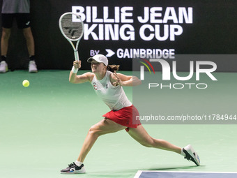 Iga Swiatek  during Billie Jean King Cup Finals match Poland vs Czechia in Malaga Spain on 16 November 2024. (