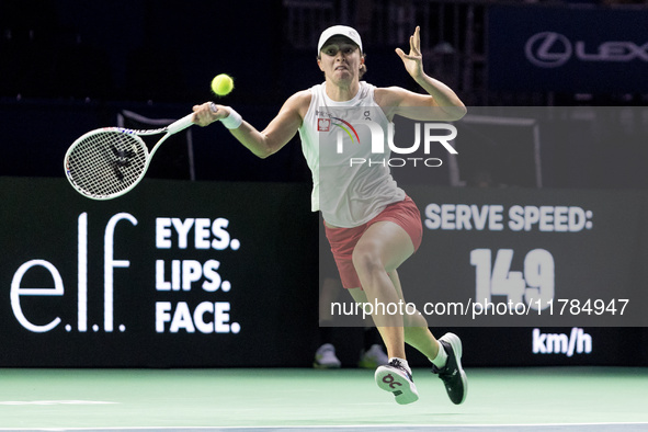 Iga Swiatek  during Billie Jean King Cup Finals match Poland vs Czechia in Malaga Spain on 16 November 2024. 