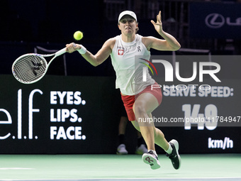 Iga Swiatek  during Billie Jean King Cup Finals match Poland vs Czechia in Malaga Spain on 16 November 2024. (