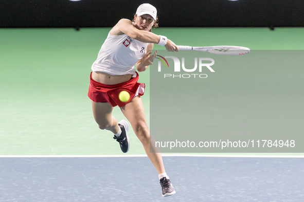 Iga Swiatek  during Billie Jean King Cup Finals match Poland vs Czechia in Malaga Spain on 16 November 2024. 