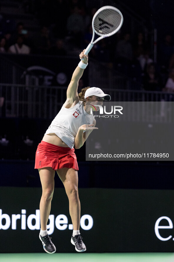 Iga Swiatek  during Billie Jean King Cup Finals match Poland vs Czechia in Malaga Spain on 16 November 2024. 