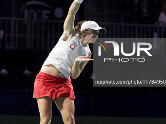 Iga Swiatek  during Billie Jean King Cup Finals match Poland vs Czechia in Malaga Spain on 16 November 2024. (