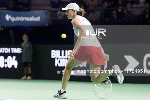 Iga Swiatek  during Billie Jean King Cup Finals match Poland vs Czechia in Malaga Spain on 16 November 2024. 