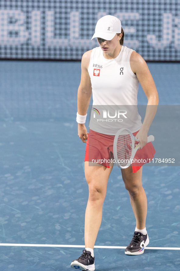 Iga Swiatek  during Billie Jean King Cup Finals match Poland vs Czechia in Malaga Spain on 16 November 2024. 