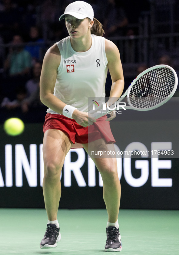 Iga Swiatek  during Billie Jean King Cup Finals match Poland vs Czechia in Malaga Spain on 16 November 2024. 