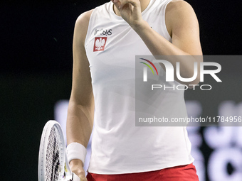 Iga Swiatek  during Billie Jean King Cup Finals match Poland vs Czechia in Malaga Spain on 16 November 2024. (