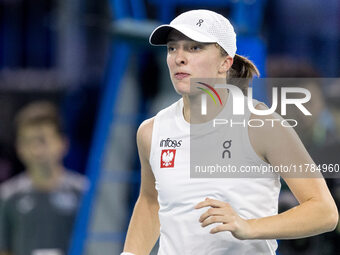 Iga Swiatek  during Billie Jean King Cup Finals match Poland vs Czechia in Malaga Spain on 16 November 2024. (