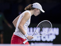 Iga Swiatek of Poland competes during the Billie Jean King Cup match between Poland and Czechia at Palacio de los Deportes Martin Carpena in...