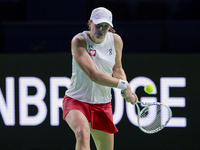 Iga Swiatek of Poland competes during the Billie Jean King Cup match between Poland and Czechia at Palacio de los Deportes Martin Carpena in...