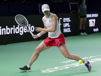 Iga Swiatek of Poland competes during the Billie Jean King Cup match between Poland and Czechia at Palacio de los Deportes Martin Carpena in...