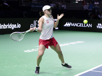 Iga Swiatek of Poland competes during the Billie Jean King Cup match between Poland and Czechia at Palacio de los Deportes Martin Carpena in...