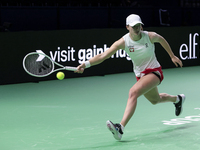 Iga Swiatek of Poland competes during the Billie Jean King Cup match between Poland and Czechia at Palacio de los Deportes Martin Carpena in...