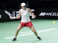 Iga Swiatek of Poland competes during the Billie Jean King Cup match between Poland and Czechia at Palacio de los Deportes Martin Carpena in...