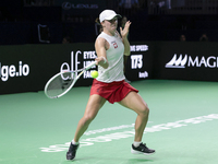 Iga Swiatek of Poland competes during the Billie Jean King Cup match between Poland and Czechia at Palacio de los Deportes Martin Carpena in...