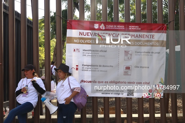 People apply for permanent driver's licenses at a processing point installed in the Ciudad Deportiva, in the Iztacalco mayor's office, in Me...