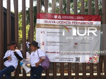 People apply for permanent driver's licenses at a processing point installed in the Ciudad Deportiva, in the Iztacalco mayor's office, in Me...