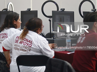 People apply for permanent driver's licenses at a processing point installed in the Ciudad Deportiva, in the Iztacalco mayor's office, in Me...