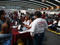 People apply for permanent driver's licenses at a processing point installed in the Ciudad Deportiva, in the Iztacalco mayor's office, in Me...