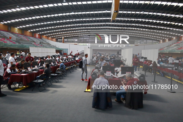 People apply for permanent driver's licenses at a processing point installed in the Ciudad Deportiva, in the Iztacalco mayor's office, in Me...