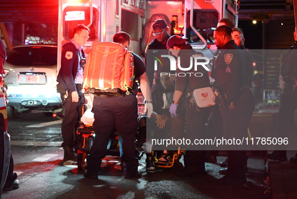 One person is shot in the leg at the 167 Street MTA Subway Station in the Highbridge section of Bronx, New York, United States, on November...